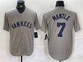 Custom #7 Gray NYY Baseball Shirt Top