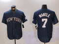 Custom #7 Navy NYY Baseball Shirt Top