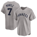 Custom #7 Gray Throwback NYY Baseball Shirt Top