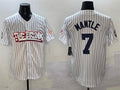 Custom #7 White NYY Baseball Shirt Top