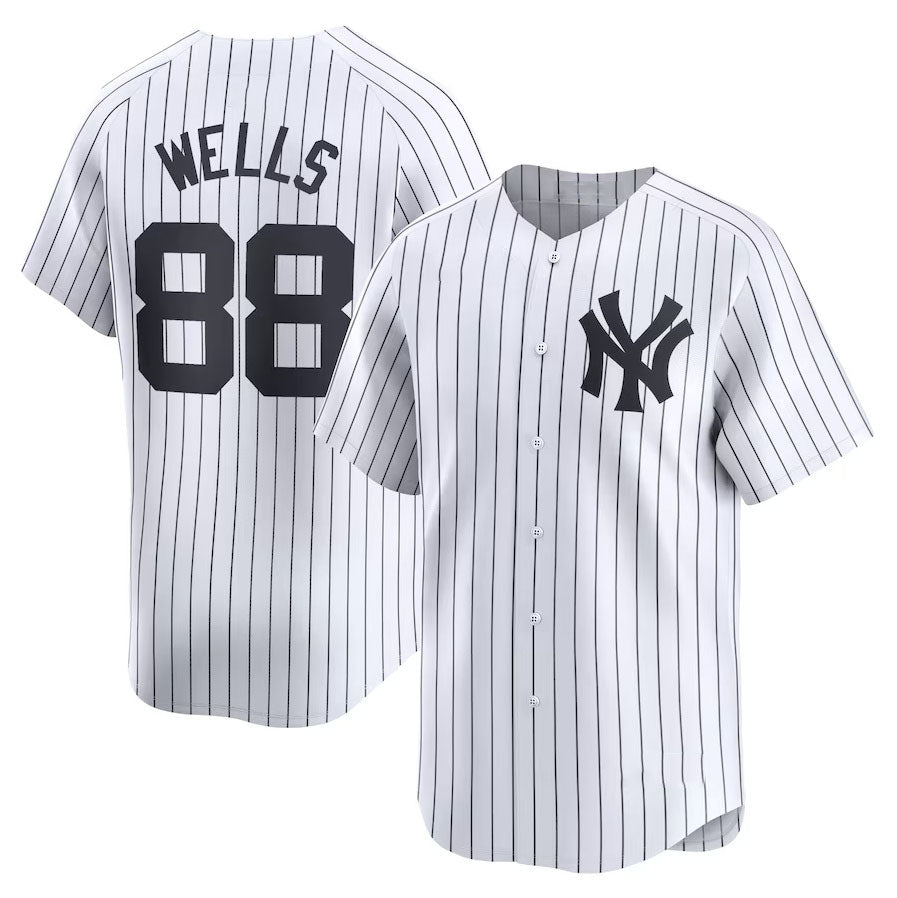 Custom #88 White NYY Baseball Shirt Top