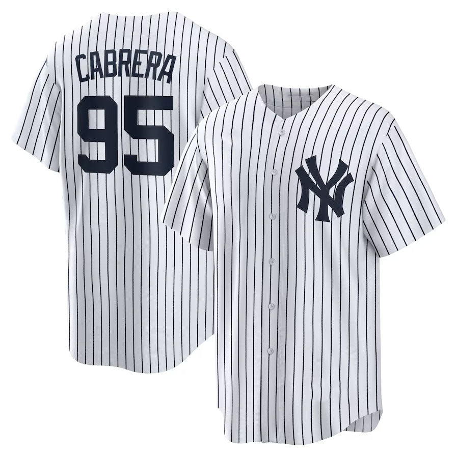 Custom #95 White NYY Baseball Shirt Top
