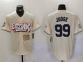 Custom #99 Cream NYY Baseball Shirt Top