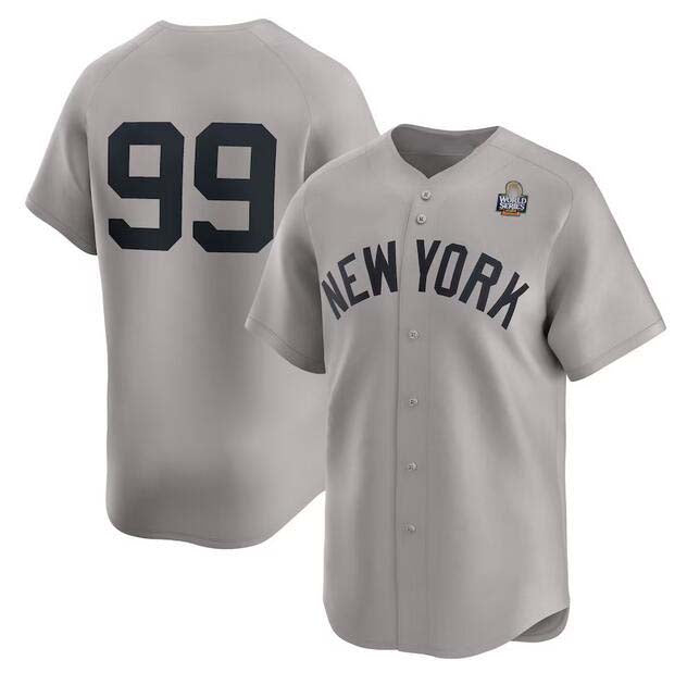 Custom #99 Gray 2024 NYY Baseball Shirt Top