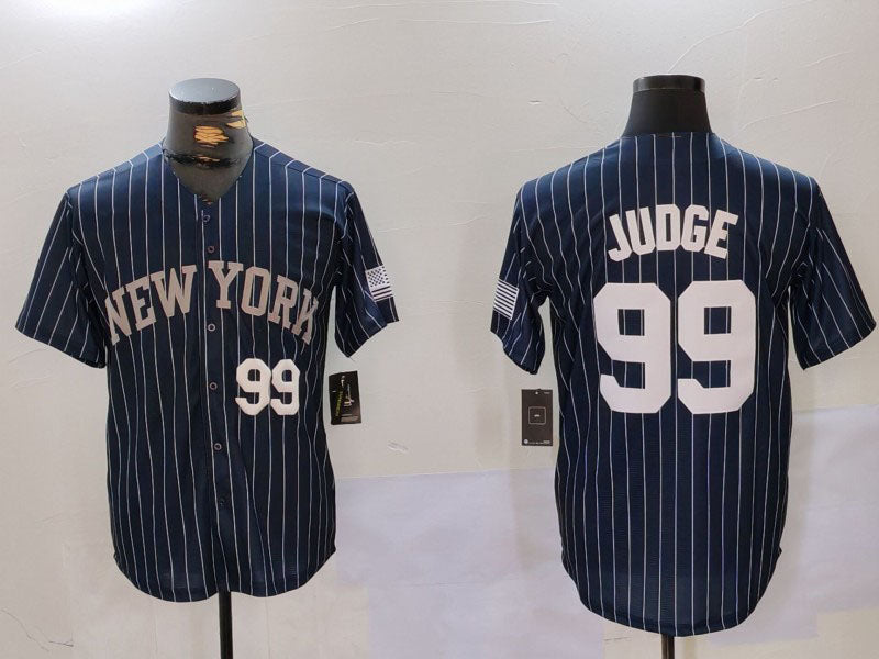 Custom #99 Navy NYY Baseball Shirt Top