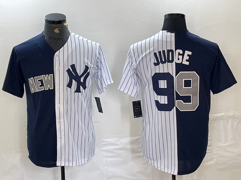 Custom #99 White NYY Baseball Shirt Top