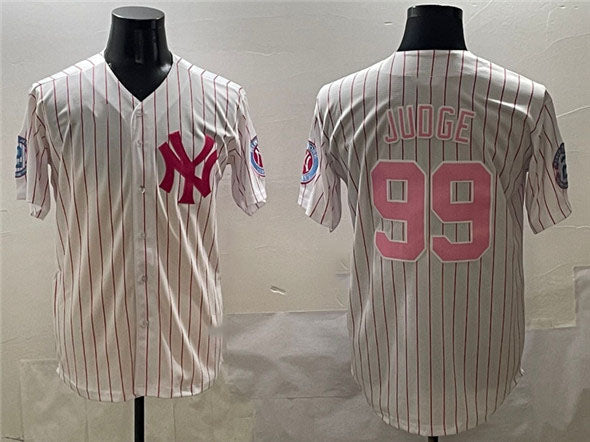 Custom #99 Pink NYY Baseball Shirt Top