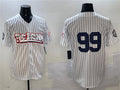 Custom #99 White NYY Baseball Shirt Top