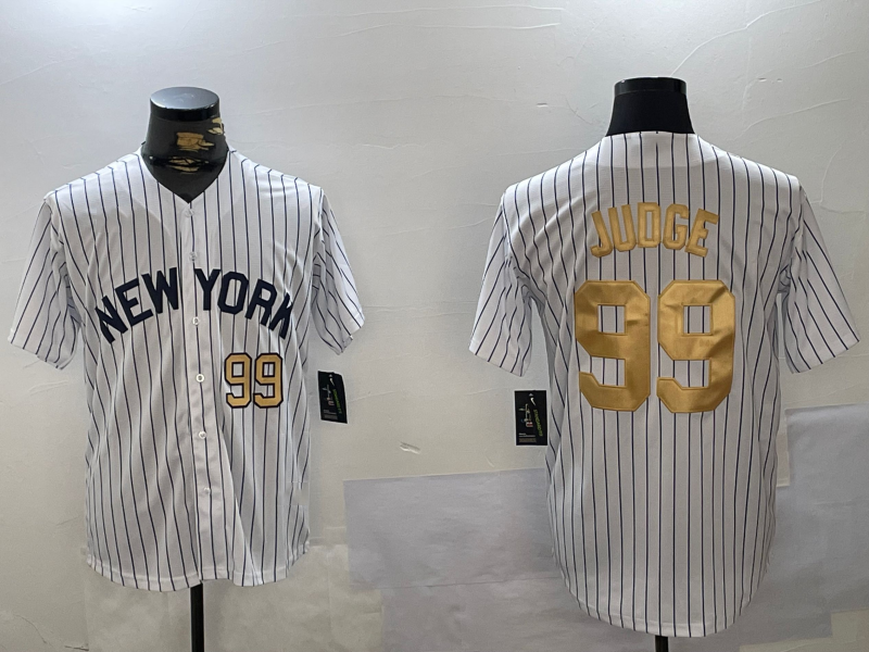 Custom #99 White NYY Baseball Shirt Top