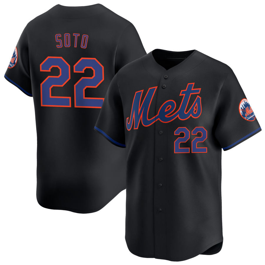Custom #22 Black NYM Baseball Shirt Top