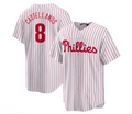 Custom #8 White PHI Baseball Shirt Top