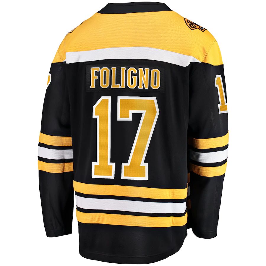 Custom #17 Black BOS Hockey Shirt Top