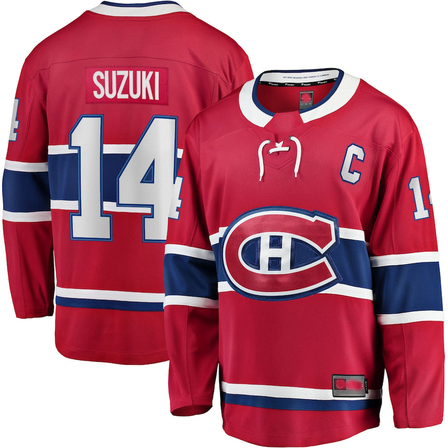 Custom #14 Red MTL Hockey Shirt Top