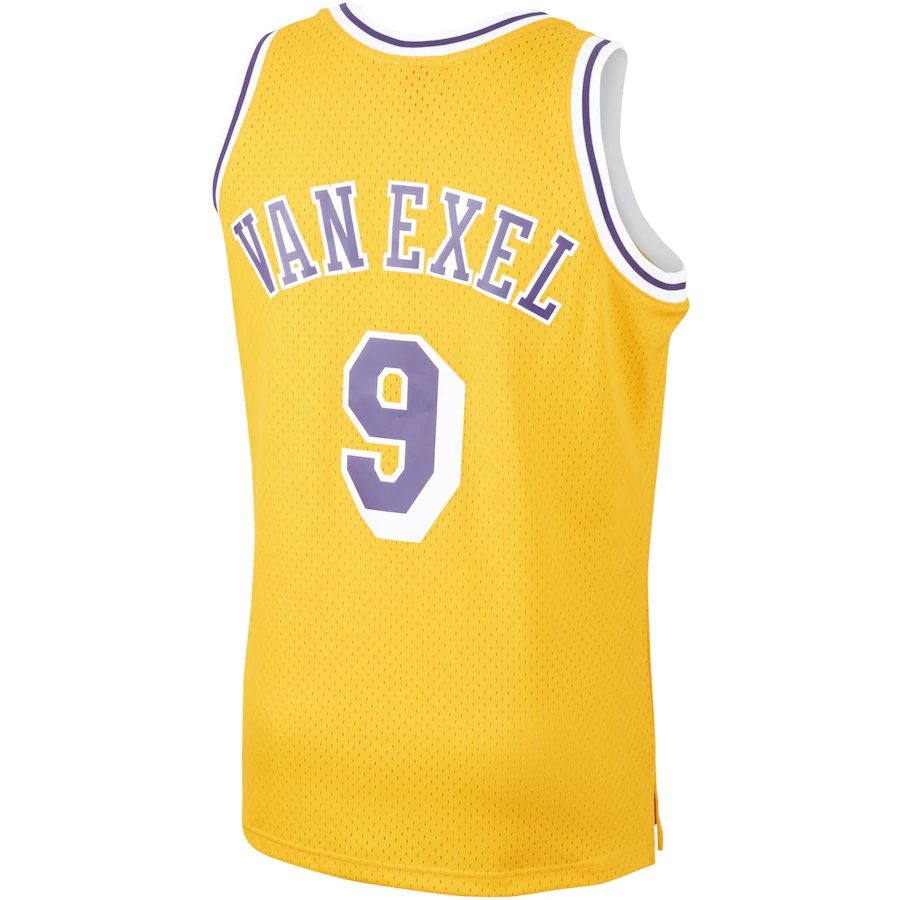 Custom #9 Gold 1996 LAL Basketball Shirt Top