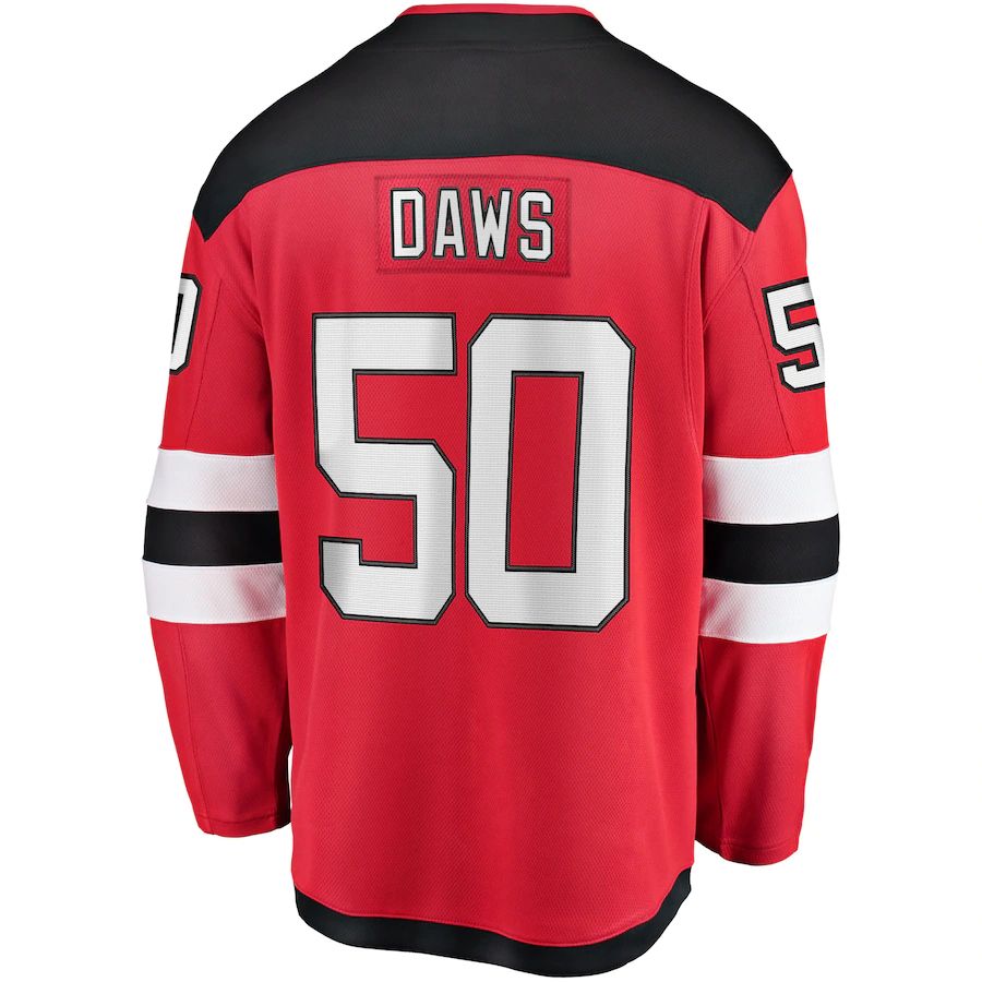 Custom #50 Red NJD Hockey Shirt Top