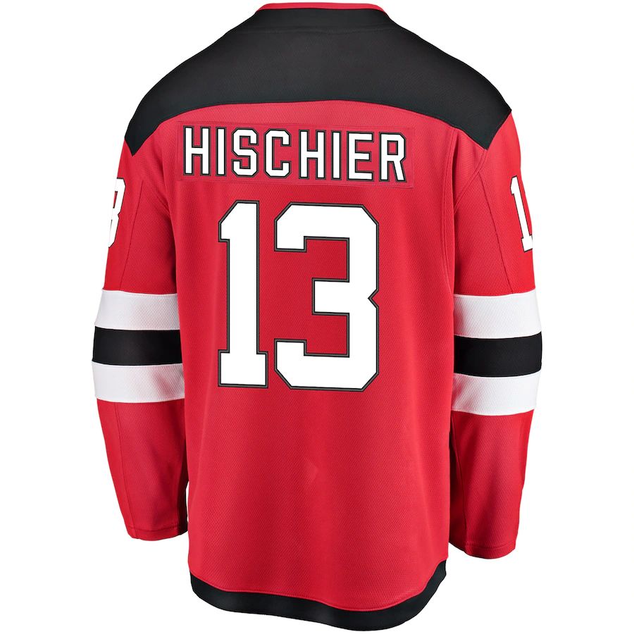 Custom #13 Red NJD Hockey Shirt Top