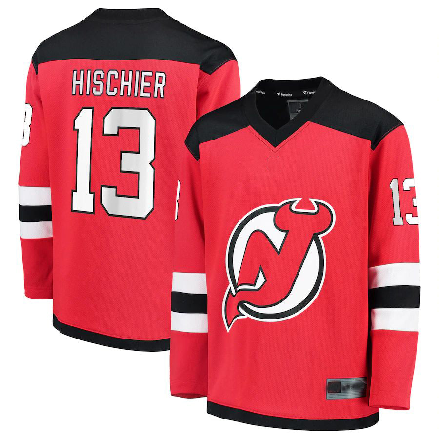 Custom #13 Red NJD Hockey Shirt Top