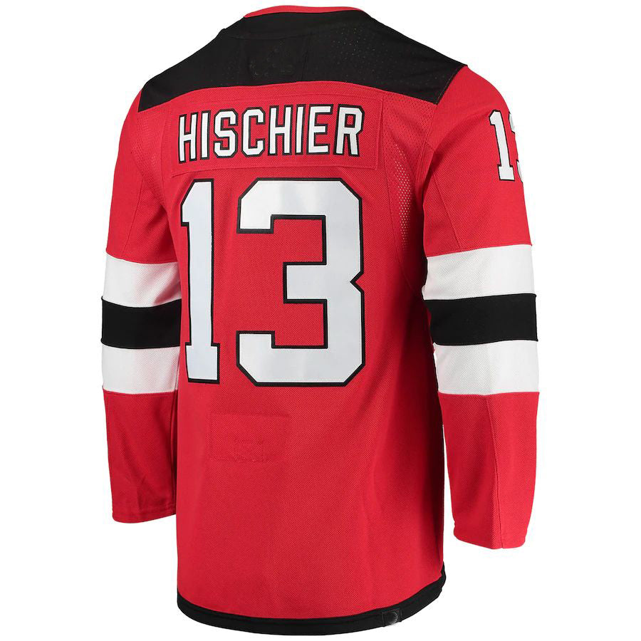Custom #13 Red NJD Hockey Shirt Top