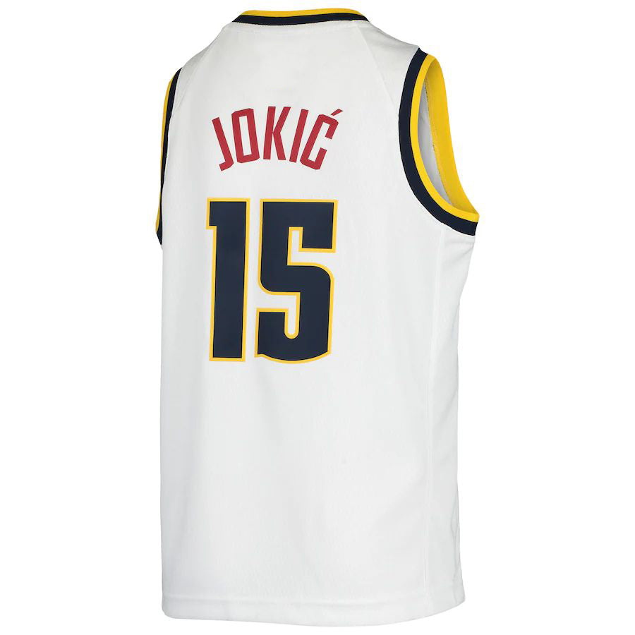 Custom #15 White 2019 DEN Basketball Shirt Top