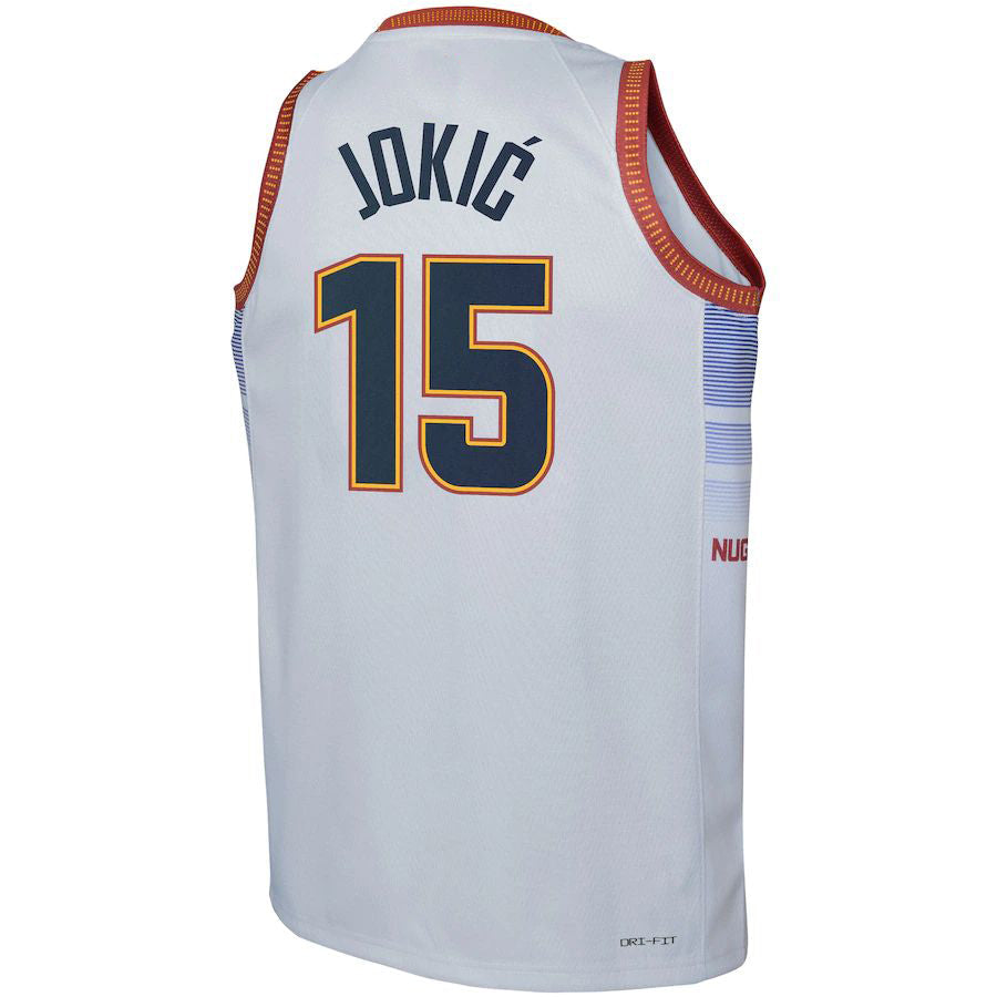 Custom #15 White 2022 DEN Basketball Shirt Top