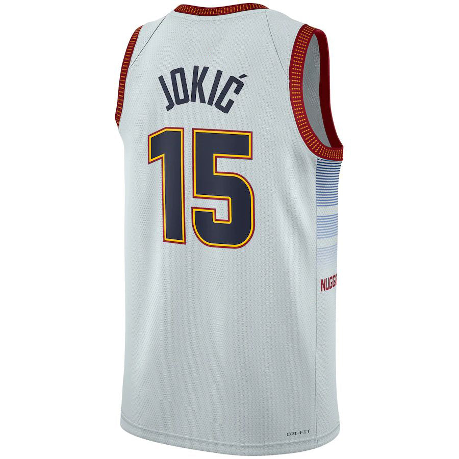 Custom #15 White 2022 DEN Basketball Shirt Top