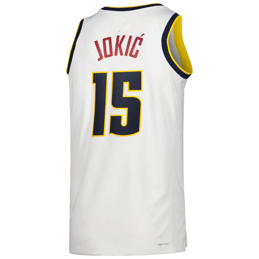 Custom #15 White 2022 DEN Basketball Shirt Top