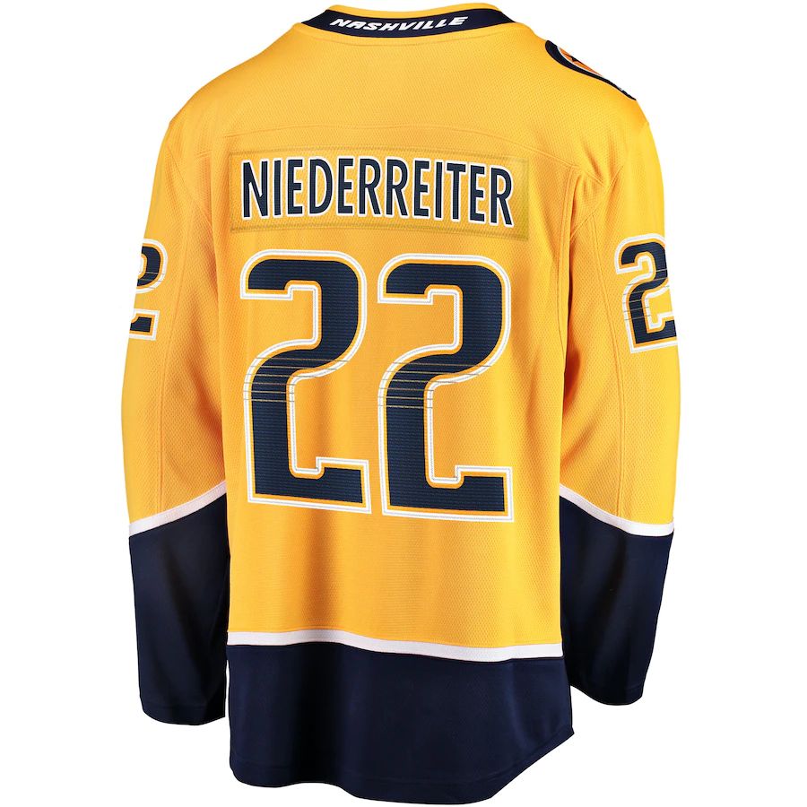 Custom #22 Gold NSH Hockey Shirt Top