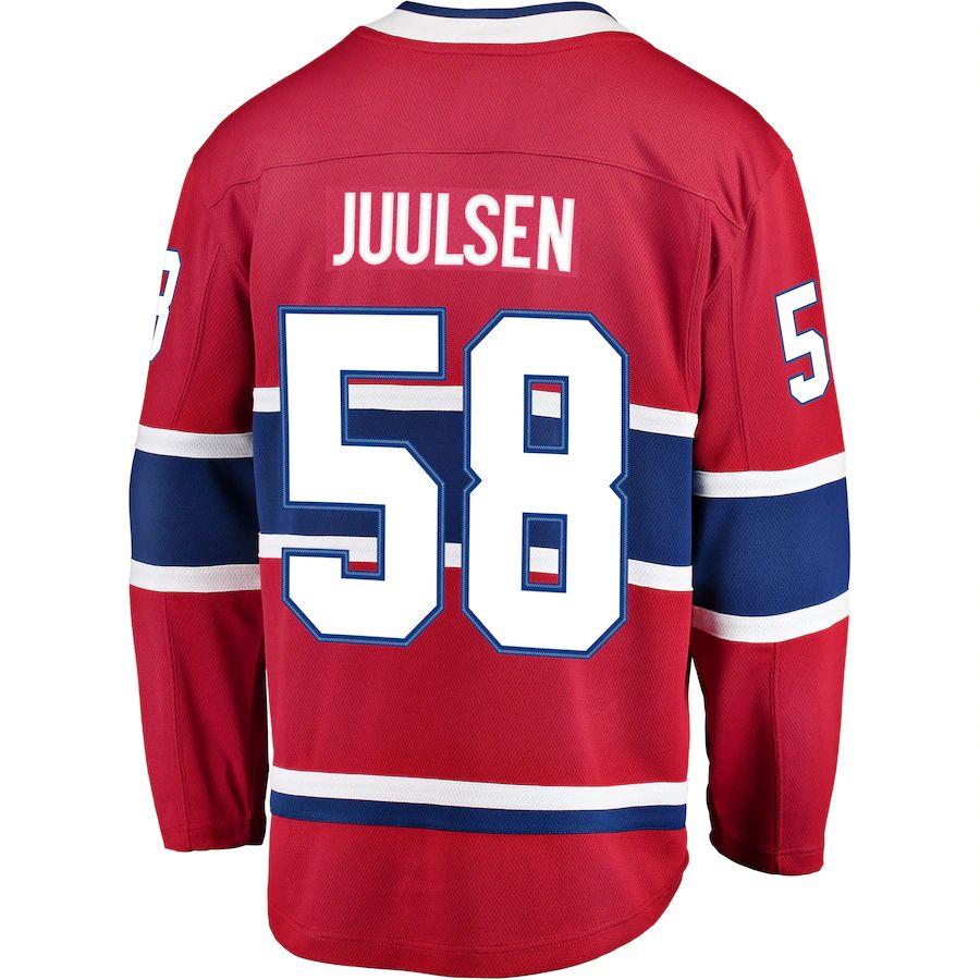 Custom #58 Red MTL Hockey Shirt Top
