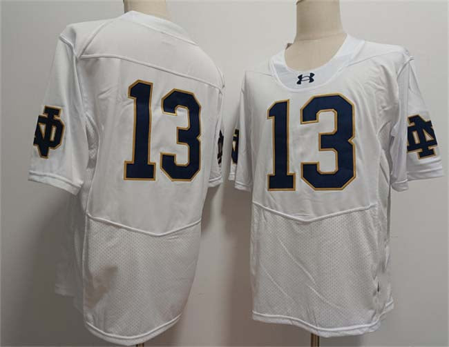 Custom #13 White 2024 College Shirt Top