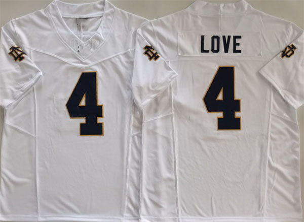 Custom #4 White 2024 Football Shirt Top