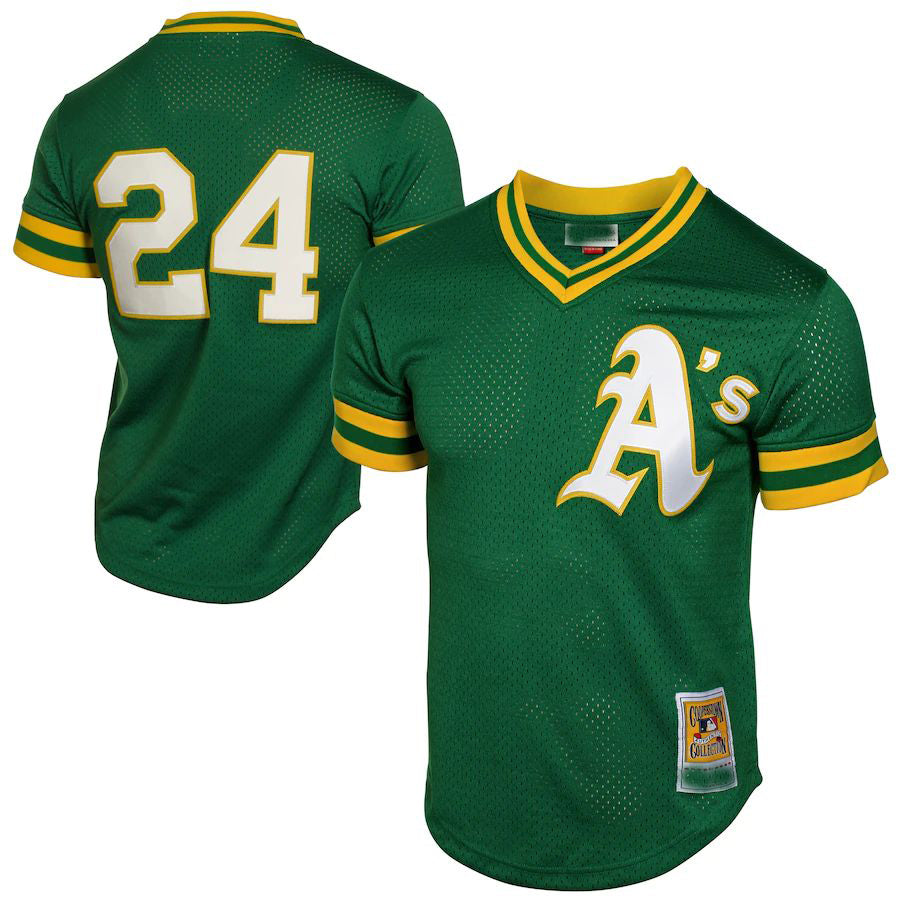 Custom #24 Green 1991 OAK Baseball Shirt Top
