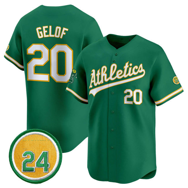 Custom #20 Green 2024 OAK Baseball Shirt Top