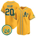 Custom #20 Yellow 2024 OAK Baseball Shirt Top