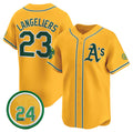 Custom #23 Yellow 2024 OAK Baseball Shirt Top