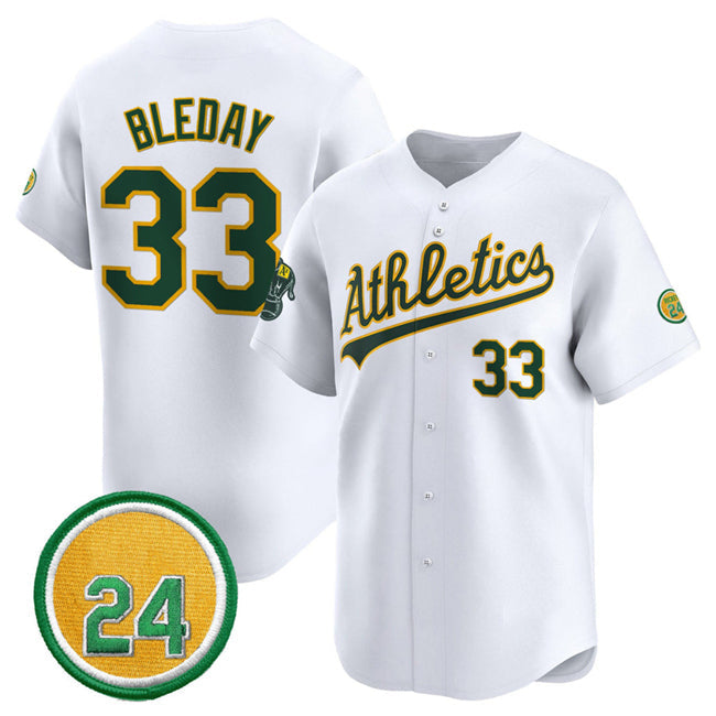 Custom #33 White 2024 OAK Baseball Shirt Top