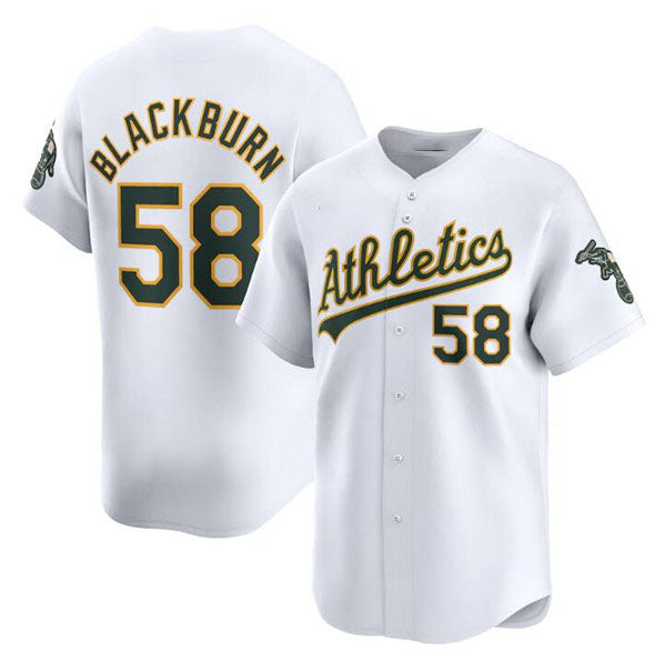 Custom #58 White OAK Baseball Shirt Top