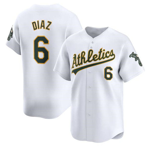 Custom #6 White OAK Baseball Shirt Top