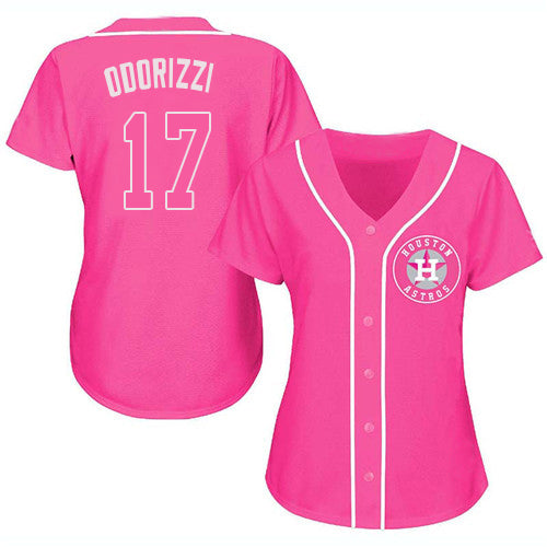 Custom Pink HOU Baseball Shirt Top