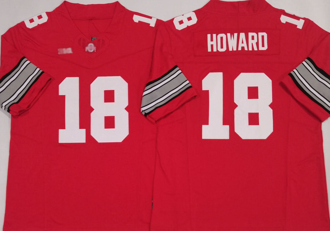 Custom #18 Red 2025 Football Shirt Top