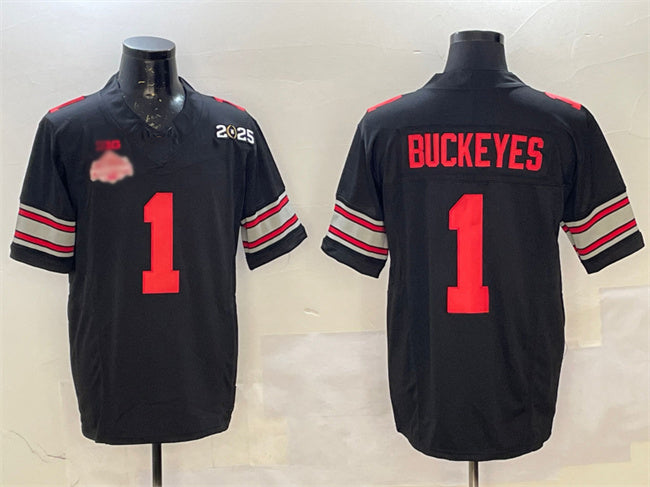 Custom #1 Black 2025 Football Shirt Top