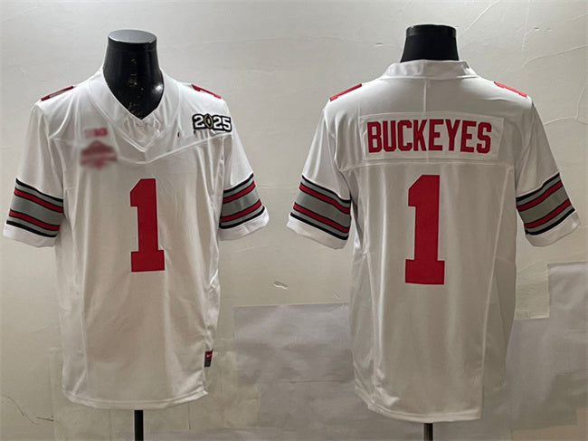 Custom #1 White 2025 Football Shirt Top
