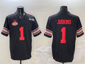 Custom #1 Black 2025 Football Shirt Top