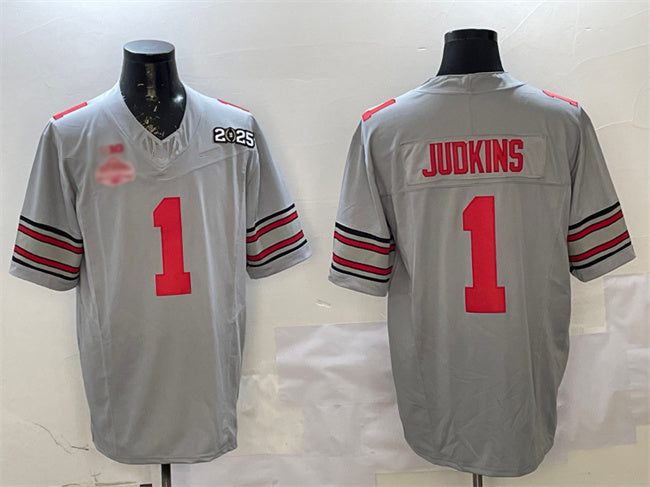 Custom #1 Grey 2025 Football Shirt Top