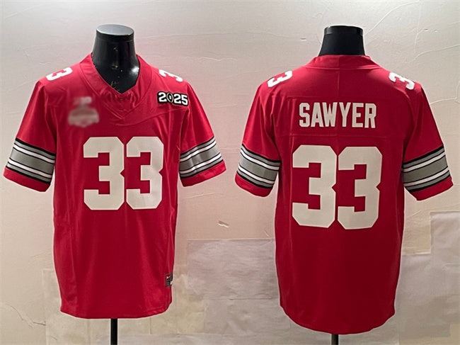 Custom #33 Red 2025 Football Shirt Top