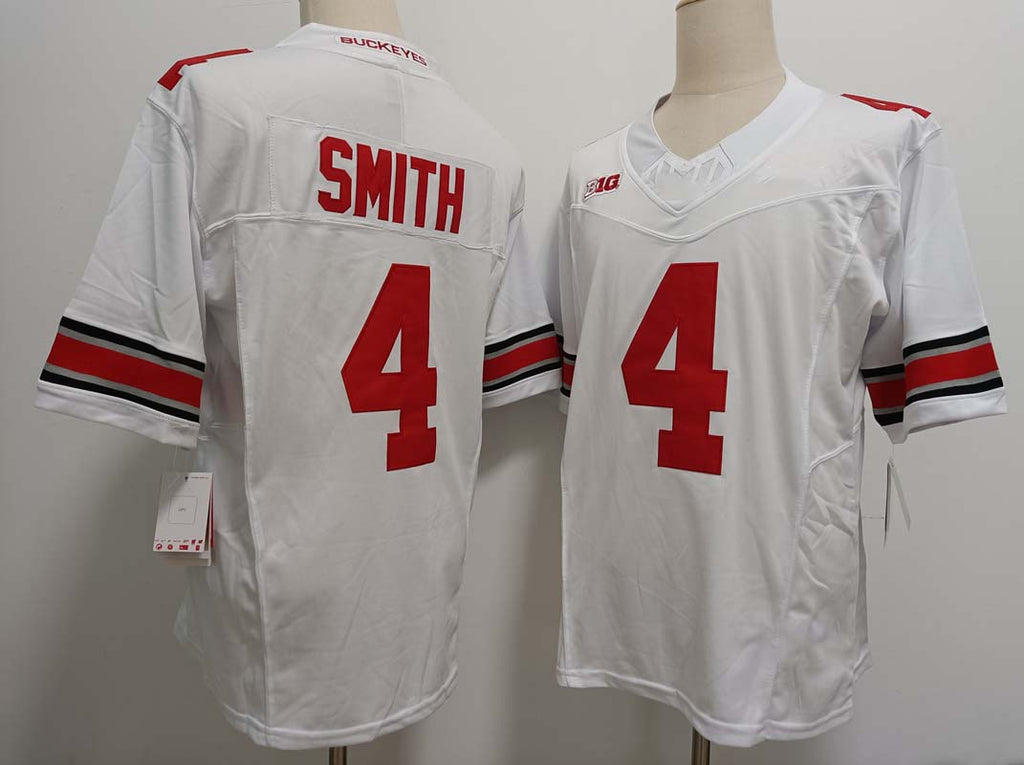 Custom #4 White College Shirt Top