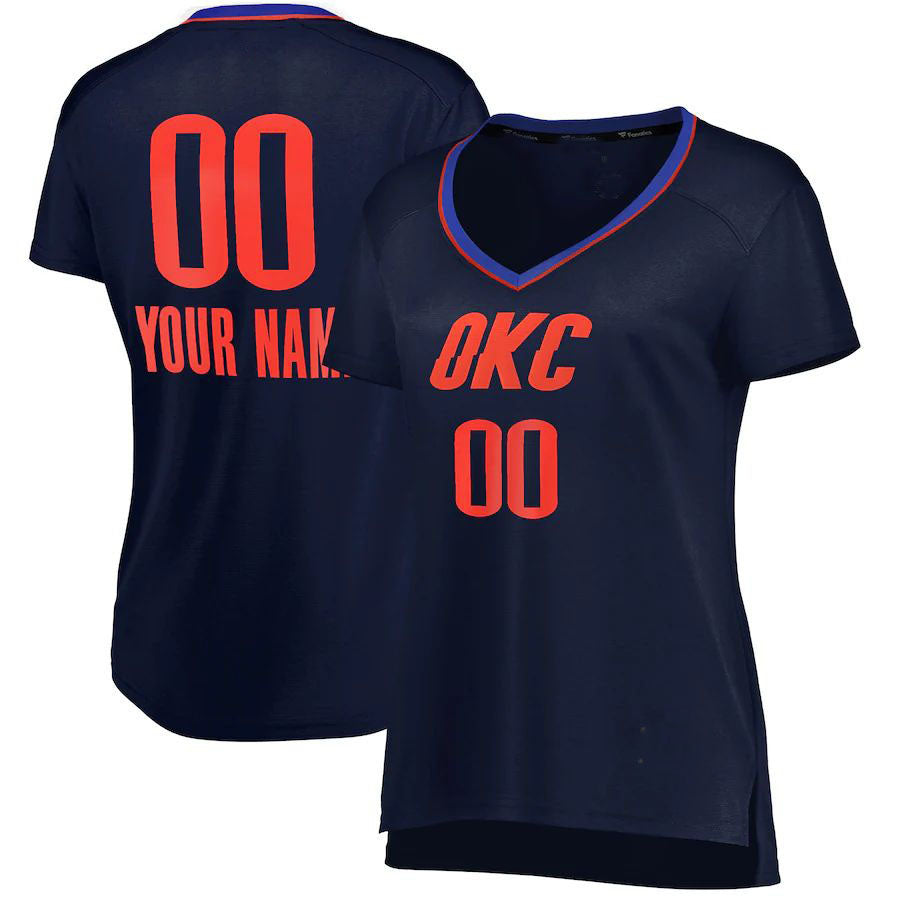 Custom Navy OKC Basketball Shirt Top