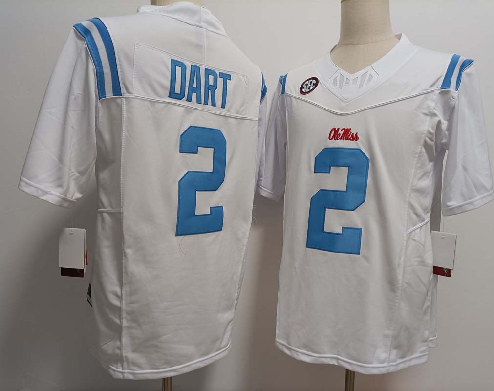Custom #2 White 2024 Football Shirt Top