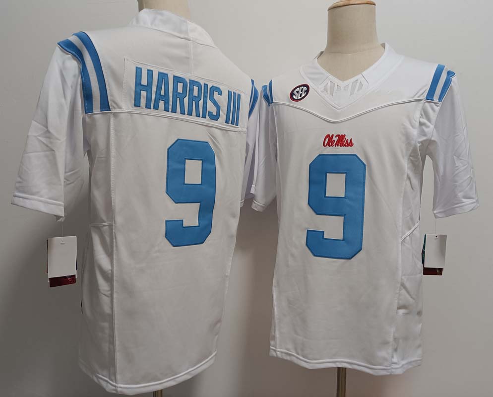 Custom #9 White Football Shirt Top