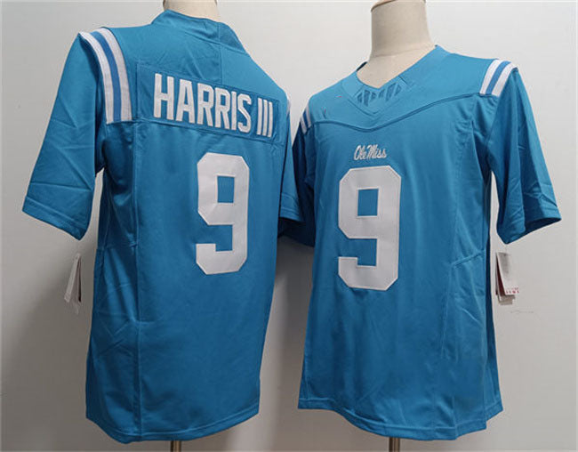 Custom #9 Powder Blue Football Shirt Top