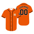 Custom Orange HOU Baseball Shirt Top